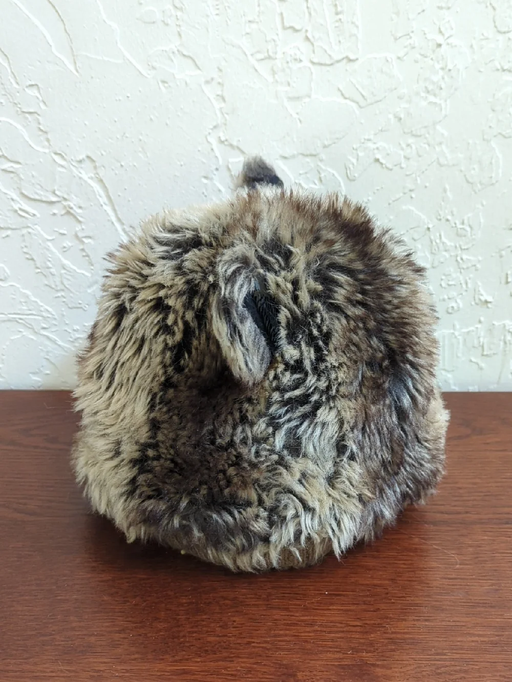 Joe Boxer Furry Light Brown Bear Fleece Lined Hat with Sequin Ears One Size